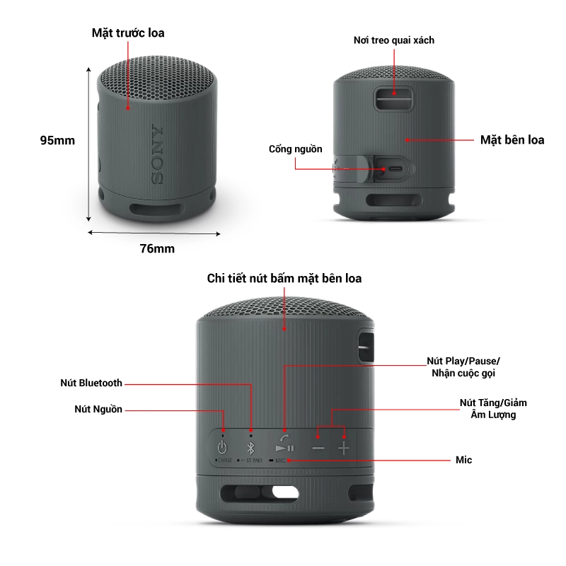 Loa Bluetooth di động Sony SRS-XB100